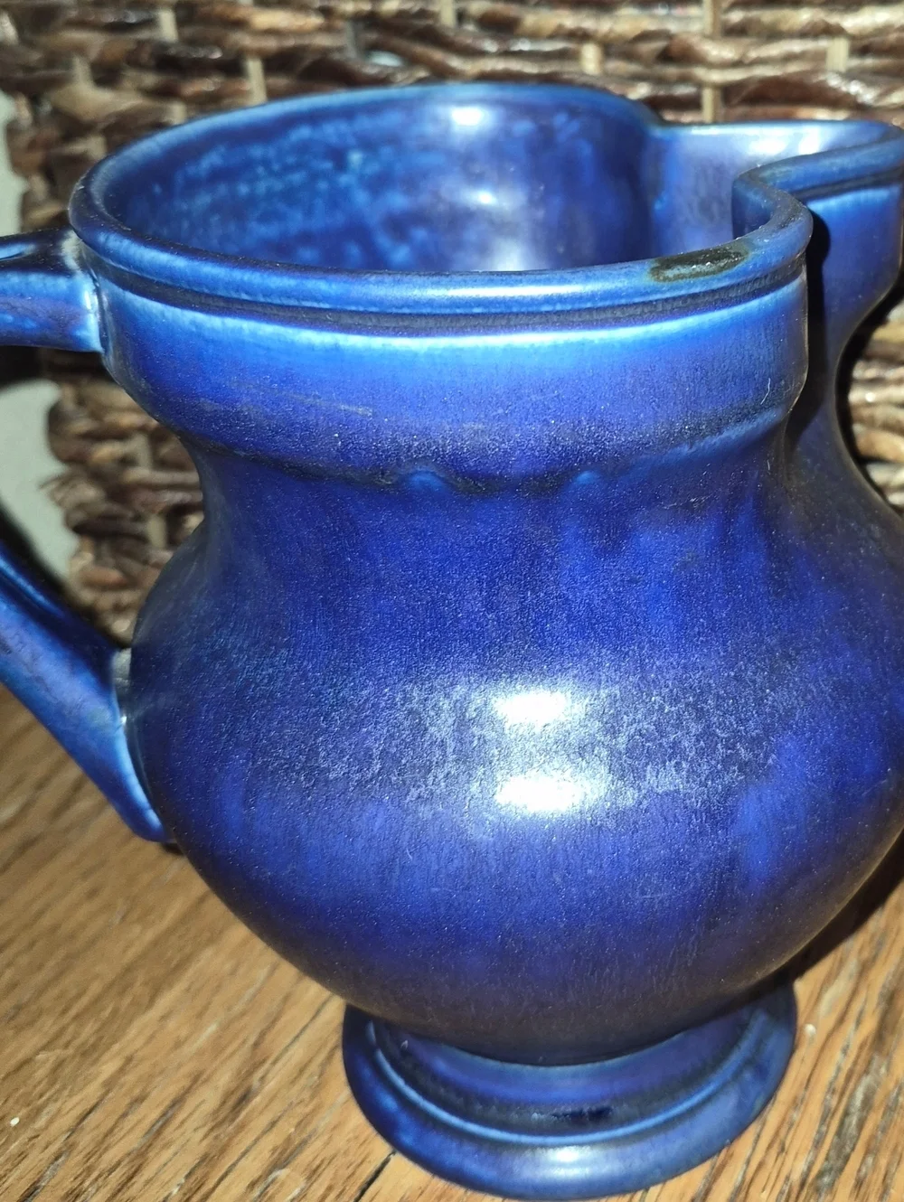 Vintage Cobalt Blue Glazed Studio Pottery 2 lt Creamer